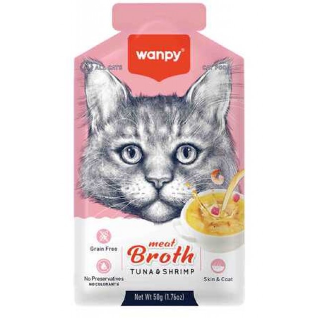 Wanpy Kediler için Karidesli Ton Balığı Eti Çorbası 50gr