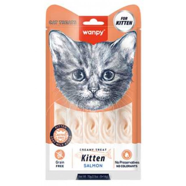 Wanpy Somonlu Yavru Kedi Krema Ödülü 5×14gr