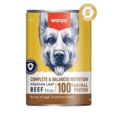 Wanpy Tahılsız Gerçek Etli Biftekli Yetişkin Köpek Konservesi 375gr
