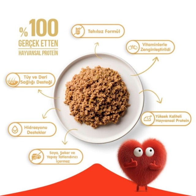 Wanpy Tahılsız %100 Gerçek Et Kuzulu Yetişkin Kedi Konservesi 375gr