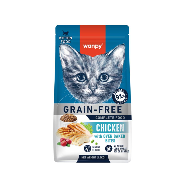 Wanpy Tahılsız Tavuklu Yavru Kedi Maması 1,5 kg