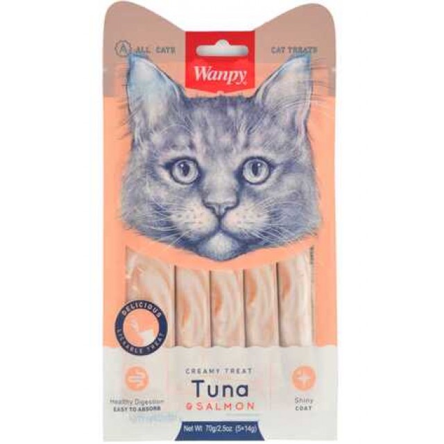 Wanpy Ton Balığı ve Somonlu Krema Kedi Ödülü 5x14gr