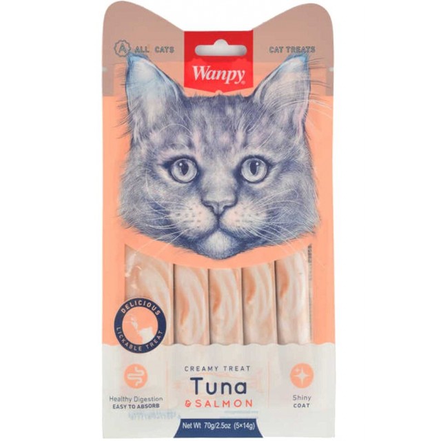 Wanpy Ton Balığı ve Somonlu Krema Kedi Ödülü 5x14gr