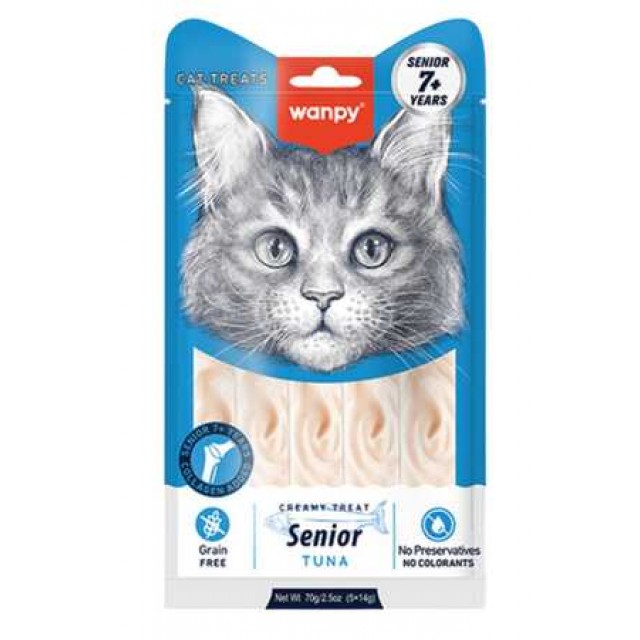 Wanpy Ton Balıklı 7+ Yaş Kedi Krema Ödülü 5×14gr