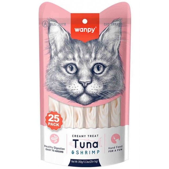 Wanpy Ton Balıklı ve Karidesli Kedi Ödül Maması 25*14gr