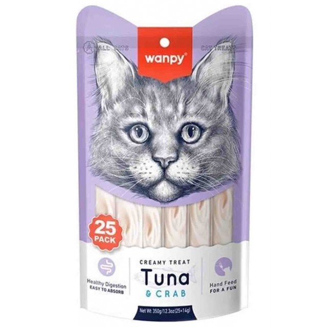 Wanpy Ton Balıklı ve Yengeçli Krema Kedi Ödülü 25x14gr