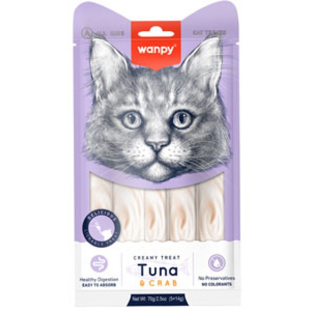Wanpy Ton Balıklı ve Yengeçli Krema Kedi Ödülü 5x14gr