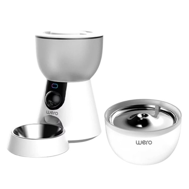 Wero 2in1 Kameralı Akıllı Otomatik Kedi Köpek Mama ve Su Kabı