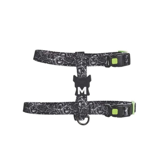 M-Pets Urbanstyle Siyah Beyaz Active Köpek Göğüs Tasması (XS)