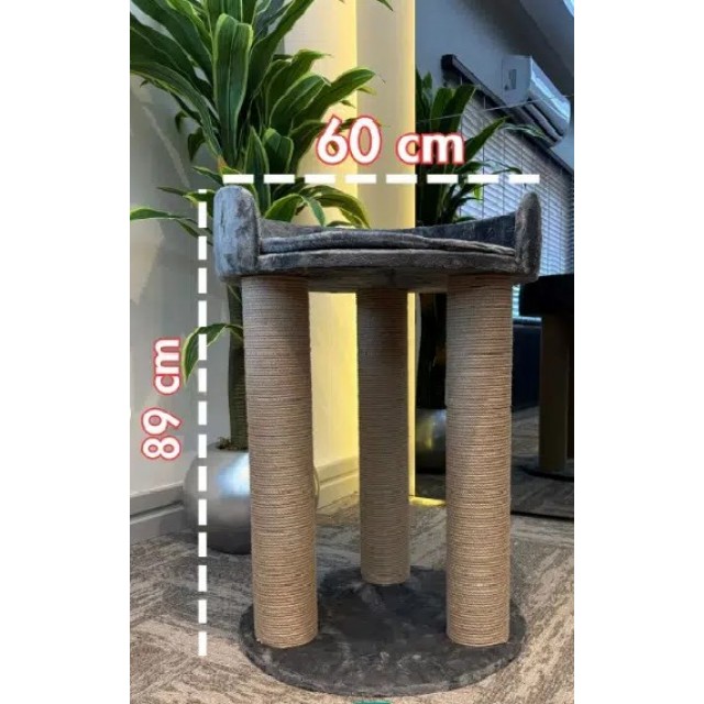 Woolart Nando Kedi Tırmalama Tahtası Gri 60*60*89H