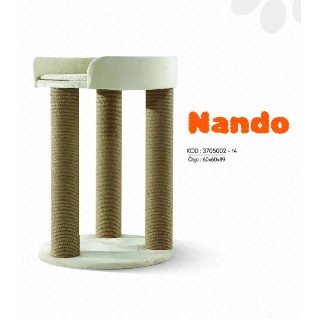 Woolart Nando Kedi Tırmalama Tahtası Krem 60*60*89H