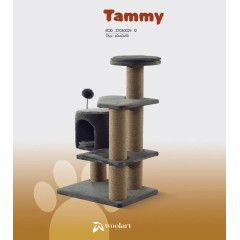 Woolart Tammy Kedi Tırmalama Platformu Gri 40*40*90H