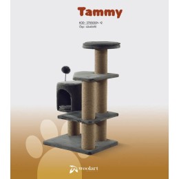 Woolart Tammy Kedi Tırmalama Platformu Gri 40*40*90H