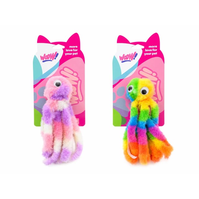 Wow Renkli Peluş Ahtapot Kedi Oyuncağı