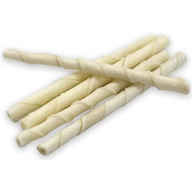 Zampa Beyaz Burgu Köpek Kemirme Çubuğu 100 Adet Kemik 5-6gr 12-13CM