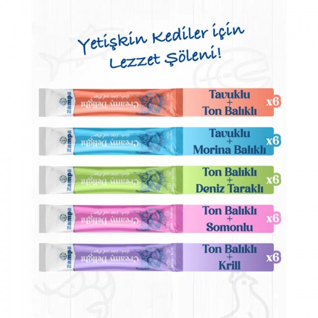 Zampa Creamy Delight Mix Krema Kedi Ödülü 30x16 Gr