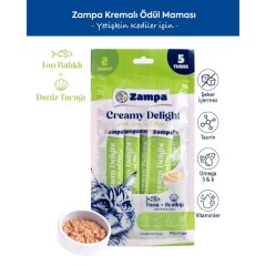 Zampa Creamy Delight Ton Balıklı ve Deniz Taraklı Krema Kedi Ödülü 5x16 Gr