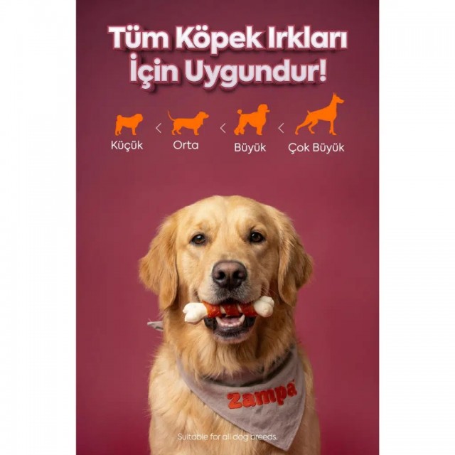Zampa Dana Eti Sargılı Kemik Köpek Ödülü 75 Gr