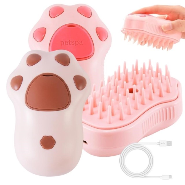 Zampa Kedi Patisi Tasarımlı Buharlı Kedi Tarağı 7x10 cm Pembe Kahverengi