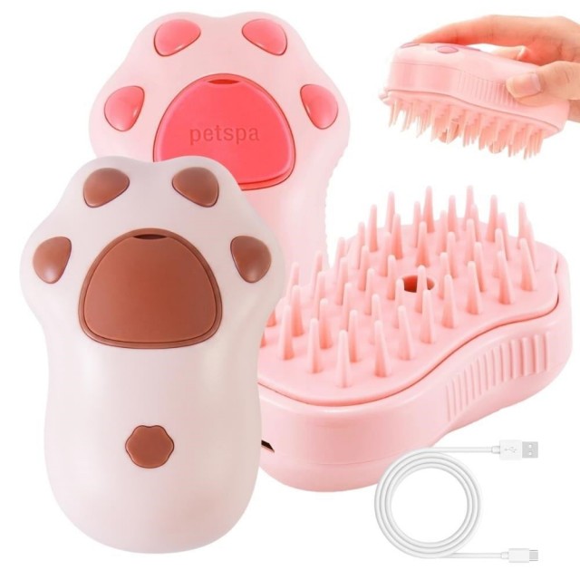 Zampa Kedi Patisi Tasarımlı Buharlı Kedi Tarağı 7x10 cm Pembe Kahverengi