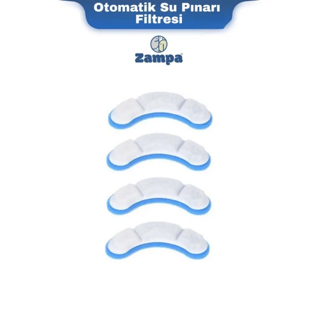 Zampa Otomatik Su Pınarı Yedek Filtresi 4 Lü Paket