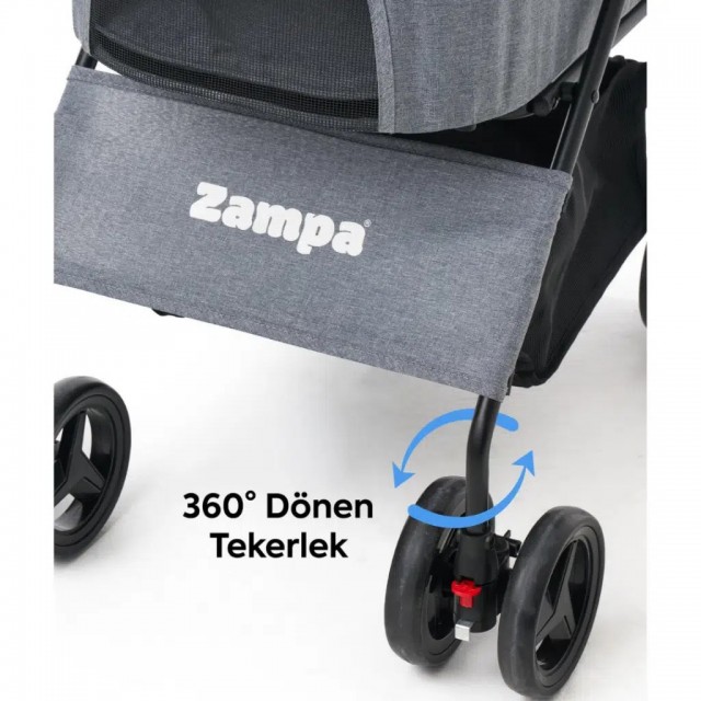 Zampa Pure Kedi & Köpek Arabası Gri