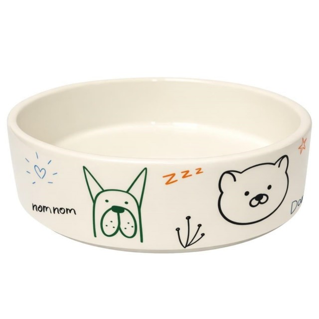 ZooStar Büyük Boy Seramik Kedi ve Köpek Mama Kabı 400 ml Karışık Desenli